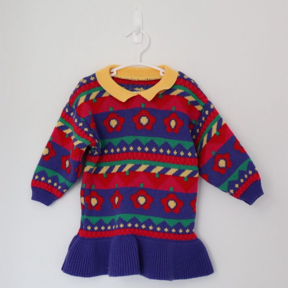 Vintage 90s St Michael floral knit dress